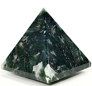 Energized Gemstones Pyramids Approx 1.75"-2" Inches - Healing Gemstone Crystals - Lapis Crystal Quartz Green Jade Fluroite Iolite Pyrite Aventurine Amethyst Tourmaline Citrine (Moss Agate)