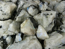 Load image into Gallery viewer, Fantasia Materials: 1 lb Rainbow Moonstone Mine Run Rough Stones from India
