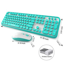 Load image into Gallery viewer, SADES V2020 Wireless Keyboard and Mouse Sets,White Blue Retro Style Keyboard with Round Keycaps,2.4GHz Dropout-Free Connection Mouse with 3 Adjustable DPI,Long Battery Life for Windows,Notebook,PC
