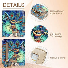 Load image into Gallery viewer, APHISON Womens Wallet, Slim Small Wallet for Women RFID Wallet Women Cartoon Microfiber Leather with ID Credit Card Holder Zipper Coin Pocket Bifold Compact Wallet Peacock
