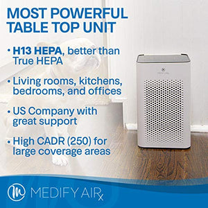 Medify MA-25 W1 Medical Grade Filtration H13 True HEPA for 500 Sq. Ft. Air Purifier | Dual Air Intake | Two '3-in-1' Filters | 99.9% removal in a Modern Design - White