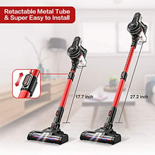 Load image into Gallery viewer, INSE Cordless Vacuum Powerful Suction Stick Vacuum Cleaner 6 in 1 Handheld Vaccum for Home Hardwood Floor Carpet car pet Hair-Red, Ultra Lightweight
