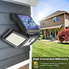 Load image into Gallery viewer, Solar Lights Outdoor, 2 Pack AmeriTop 128 LED 800LM Cordless LED Solar Motion Sensor Lights; 3 Adjustable Heads, 270°Wide Angle Illumination, IP65 Waterproof, Security LED Flood Light(Daylight)
