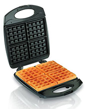 Load image into Gallery viewer, Hamilton Beach 4-Slice Non-Stick Belgian Waffle Maker with Indicator Lights, Compact Design, Black (26020)
