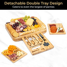Load image into Gallery viewer, SMIRLY Large Charcuterie Boards Set: Bamboo Cheese Board and Knife Set - Unique Christmas Gifts for Women, House Warming Gifts, New Home Presents, Anniversary, Wedding Gifts for Couples, Gift for Her
