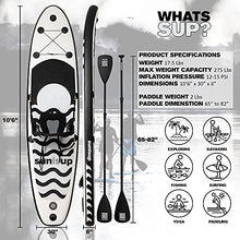 Load image into Gallery viewer, SUNISUP SUP Inflatable Paddle Board, 10.6’ x 30” x 6", Non-Slip Stand Up Deck with Detachable Kayak Seat, Fishing Rod Mount, Paddleboard Accessories with Air Pump, Bag, Ankle Leash, Go Pro Mount

