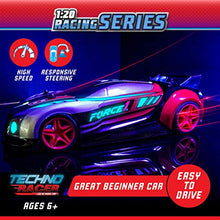 Load image into Gallery viewer, Force1 Techno Racer Remote Control Car for Kids - LED RC Car, High Speed Race Drift Car Toy with Music, Engine Sounds, Light Up Car Shell, and Easy Remote Control (Red)
