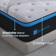 Load image into Gallery viewer, Queen Mattress, Avenco Queen Size Mattress Medium Firm, 12 Inch Hybrid Queen Mattress in a Box, Gel Memory Foam with Pocket Spring for Motion Isolation, Edge Support, CertiPUR-US &amp; ISPA
