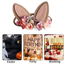 Load image into Gallery viewer, Bunny Ear Headband,Nylon Elastic Bunny Flower Ear Headband，Use for Holiday Parties, Weddings, Costumes, Easter Celebrations
