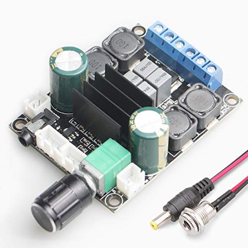 DAMGOO Digital Amplifier Board,50W+50W TPA3116 HiFi Dual-Channel Stereo Audio Amplifier Subwoofer DC10-25V Digital 2.0 Amp Module with Steel Volume Adjustment Knob