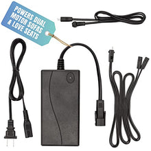 Load image into Gallery viewer, Dual Motor Power Supply Kit - Universally Compatible Power Supply for Electric Reclining Furniture - with Y Splitter Extension Cord &amp; 2-Pin Connector - 29V 2A Adapter for Loveseats, Chairs and Sofas
