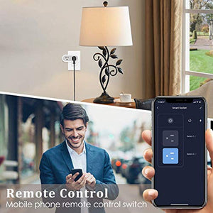 Smart Plugs That Work with Alexa, Google Home Assistant & IFTTT, Dual Sockets 2.4G WiFi Outlet Compatible with Avatar Controls, Smart Life & Tuya APP - Energy Monitoring, Timer, Group Remote Control