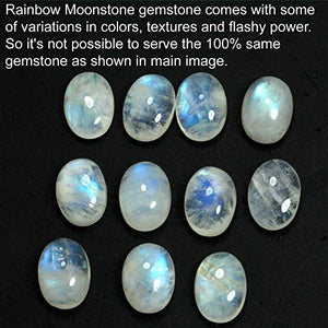 925 Sterling Silver Women Jewelry Natural Rainbow Moonstone Ring Size 6