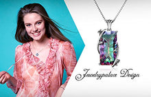 Load image into Gallery viewer, JewelryPalace Huge Gemstones Birthstone Necklace 16ct Natural Rainbow Quartz Statement Necklace For Women 925 Sterling Silver Pendant Necklace 18 Inches Box Chain

