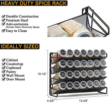 Load image into Gallery viewer, SpaceAid 4 Tier Spice Rack Organizer with 28 Spice Jars, 386 Spice Labels, Chalk Marker and Funnel Set for Cabinet, Countertop, Pantry, Cupboard or Door &amp; Wall Mount
