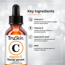 Load image into Gallery viewer, TruSkin Vitamin C Serum for Face, Anti Aging Serum with Hyaluronic Acid, Vitamin E, Organic Aloe Vera and Jojoba Oil, Hydrating &amp; Brightening Serum for Dark Spots, Fine Lines and Wrinkles, 1 fl oz
