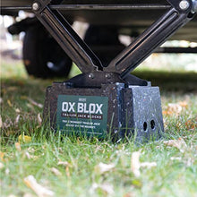 Load image into Gallery viewer, OX BLOX Trailer Jack Block | RV and Camper Blocks for Any Tongue Jack, Post, Foot, or stabilizer (Round or Square) | Supports up to 10,000 lbs per Block

