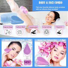 Load image into Gallery viewer, Avilana Exfoliating Silicone Body Scrubber Easy to Clean, Lathers Well, Long Lasting, and More Hygienic Than Traditional Loofah
