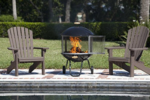 Bessemer 01471 28" Patio Fireplace, Black and Silver