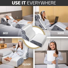 Load image into Gallery viewer, Luxone 5 Pcs Adjustable Relaxing System w/ Leg Elevation Pillow - Perfect Orthopedic Pillow Set for After Surgery - Memory Foam Bed Wedge Pillows for Back Support, Pain Relief &amp; Post Surgery Recovery
