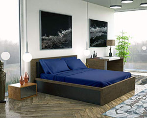 6 Piece Extra Deep Pocket Sheets Microfiber Sheets Bed Sheets Bedding Sets Queen Size, Navy Blue
