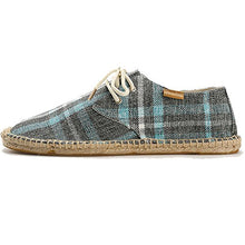 Load image into Gallery viewer, Alexis Leroy Checked Canvas Men Espadrilles New Blue 41 M EU / 7-7.5 M US
