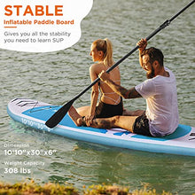 Load image into Gallery viewer, SYCEES 10’10”x30”x6”, 308lbs Capacity, All-Around Inflatable Stand Up Paddle Board - Stable, Versatile, Durable and Lightweight SUP for All Skill Levels (Blue)
