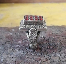 Load image into Gallery viewer, Beautiful Handcrafted Handmade 925K Sterling Silver Mens Ring With Howlite Ruby Stone

