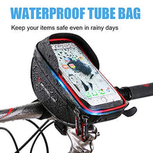 Load image into Gallery viewer, Emoly-r1 Bike Phone Mount Bags - Premium Bicycle Front Frame Bag, Waterproof Bike Pouch Bag with Headphone Hole for Smartphone Below 6 inch - Red
