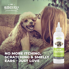 Load image into Gallery viewer, Mighty Petz Dog Ear Cleaner Solution – Pet Ear Wash to Support Infection Prone Ears and Remove Wax, Debris &amp; Odor. Vet Formulated &amp; Gentle Otic Cleaning Drops fror Dogs. Cucumber &amp; Melon, Large 8 oz
