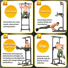 Load image into Gallery viewer, BangTong&amp;Li Power Tower Workout Pull Up &amp; Dip Station Adjustable Multi-Function Home Gym Fitness Equipment (Black-st)
