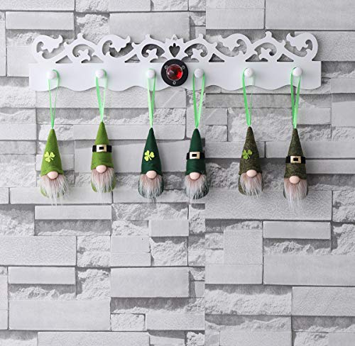 Load image into Gallery viewer, St Patrick Day Hanging Gnome Ornaments Set of 10, Irish Gnomes Handmade Leprechaun Elf Tomet DecorationsSpring Gnome Lucky Clover Hanging Ornament