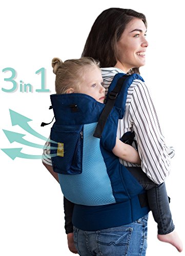 LÍLLÉbaby CarryOn Airflow 3-in-1 Ergonomic Toddler & Child Carrier, Blue/Aqua - 20 to 60 lbs