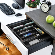 Load image into Gallery viewer, Bamboo Expandable Drawer Organizer for Utensils Holder, Adjustable Cutlery Tray, Wood Drawer Dividers Organizer for Silverware, Flatware, Knives in Kitchen, Bedroom, Living Room by Pipishell (Black)
