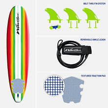 Load image into Gallery viewer, Wavestorm 8ft Classic Longboard Surfboard (Tri-Color Pinline)
