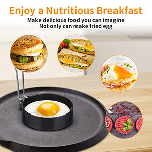 ARTISTORE Egg Ring, Round Egg Pancake Maker Mold, Stainless Steel Non Stick Metal Circle Shaper Mold, Household Kitchen Cooking Tool for Frying McMuffin or Shaping Eggs, Egg Maker Molds 2 Pack