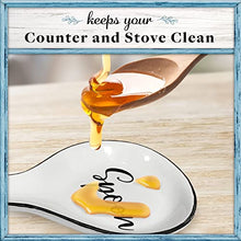 Load image into Gallery viewer, Home Acre Designs Spoon Rest For Kitchen Counter &amp; Stove Top - White Ceramic Spoon Holder for Cooking &amp; Counter Protection - Essential Kitchen Gadgets - White Farmhouse
