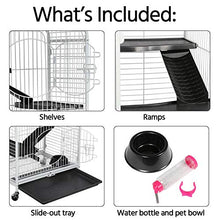 Load image into Gallery viewer, YAHEETECH Multi Levels Rolling Large Ribbit Bunny Cage - 52-inch Pet Ferret Chinchilla Squirrels Cage Small Animals Hutch w/ 3 Front Doors/Bowl/Water Bottle White
