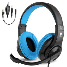 Load image into Gallery viewer, BlueFire 3.5mm PS4 Gaming Headset Bass Stereo Over-Ear Gaming Headphone with Microphone and Volume Control Compatible with PS4, New Xbox One, Xbox One S, Xbox One X, Nintendo Switch, PC（Blue）
