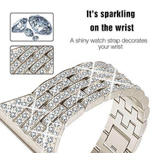 Load image into Gallery viewer, DSYTOM Compatible Apple Watch Band 38mm 40mm 42mm 44mm with Case Women,Rhinestone Metal Jewelry Wristband Strap with Bling PC Protective Case Replacement for iWatch Series 5 4 3 2 1(38mm Champagne)

