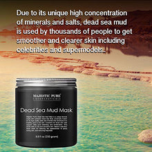 Load image into Gallery viewer, MAJESTIC PURE Dead Sea Mud Mask - Natural Face and Skin Care for Women and Men - Best Black Facial Cleansing Clay for Blackhead, Whitehead, Acne and Pores - 8.8 fl. Oz
