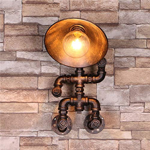 Wen long shop Industrial Vintage Wall Lights Fitting Lamp Water Pipe Wall Sconces Fixture for Home Decor Pub Cafe Hotel Steampunk Style (Rust)