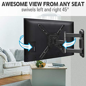 MOUNTUP TV Wall Mounts TV Bracket for Most 26-55 Inches TVs, Full Motion TV Wall Mount with Swivel and Extend 17.7 Inch, TV Mount with Swivel Articulating Arm, Max VESA 400x400mm, MU0009