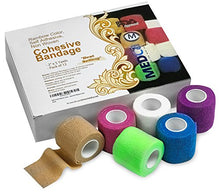 Load image into Gallery viewer, MEDca Self Adherent Cohesive Wrap Bandages 2 Inches X 5 Yards 6 Count, (Rainbow Color)
