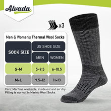Load image into Gallery viewer, Warm Thermal Wool Socks for Winter Moisture Wicking and Breathable Cozy Boot Socks Charcoal ML
