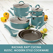 Load image into Gallery viewer, Rachael Ray Cucina Nonstick Sauce Pot/Saucepot with Steamer Insert and Lid, 3 Quart, Agave Blue
