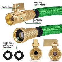 Load image into Gallery viewer, SunGreen 50ft Garden Hose, All New 2019 Expandable Water Hose with 3/4" Solid Brass Fittings, Extra Strength Fabric - Flexible Expanding Hose with Free Storage Bag
