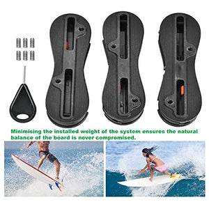 Surfboard Fusion FCS,3 Pack Fin Box,Pvc Fin Box Surfboard Fins Surfing Plugs Set Surf Accessories Kit with 6 Screws And 1 Key