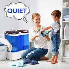 Load image into Gallery viewer, Giantex 16lbs Portable Mini Washing Machine Gravity Drain Compact Twin Tub Washer Spinner, Ideal for Dorms, Apartments, RVs, Camping
