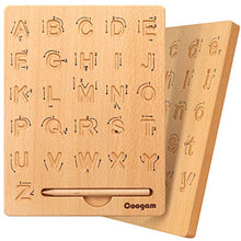 Load image into Gallery viewer, Coogam Wooden Letters Practicing Board, Double-Sided Alphabet Tracing Tool Learning to Write ABC Educational Toy Game Fine Motor Montessori Gift for Preschool 3 4 5 Years Old Kids
